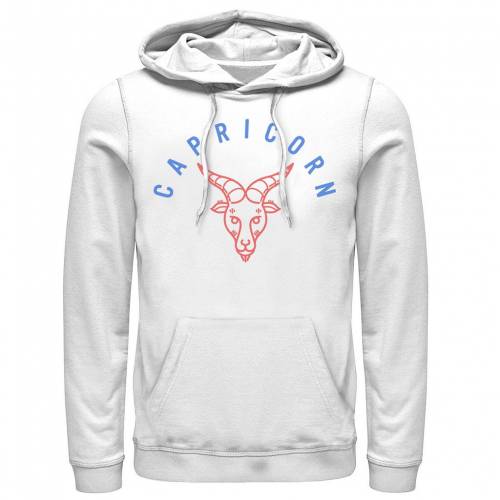 キャラクター ロゴ フーディー パーカー 白色 ホワイト 【 LICENSED CHARACTER FIFTH SUN CAPRICORN LOGO HOODIE / WHITE 】 メンズファッション トップス スウェット トレーナー