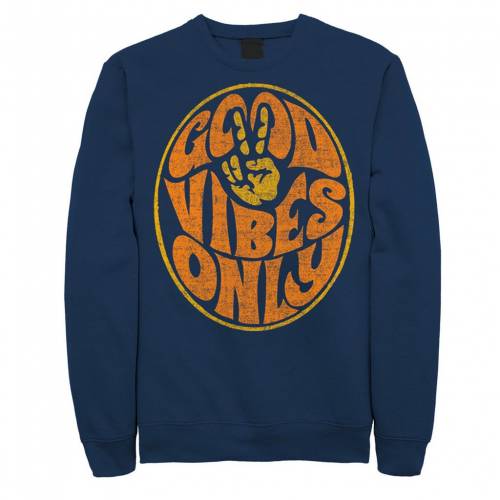 文字記号 ビンテージ ヴィンテージ フリース 紺色 米国海軍 【 LICENSED CHARACTER FIFTH SUN GOOD VIBES ONLY VINTAGE TEXT FLEECE / NAVY 】 メンズ流行り物 トップス 汗水 調教師
