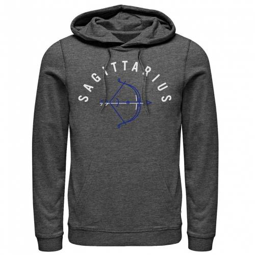 Licensed Character キャラクター アロー 青色 ブルー フーディー パーカー チャコール ヘザー メンズ Heather Licensed Character Sagittarius Bow And Arrow Blue Ink Sketch Hoodie Charcoal Bmsh Sa