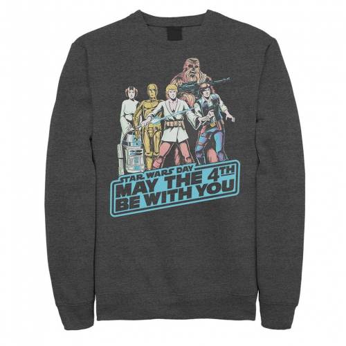 Licensed Character キャラクター ビンテージ ヴィンテージ スウェットシャツ トレーナー チャコール ヘザー スターウォーズ メンズ Vintage Heather Licensed Character May The Fourth Group Shot Sweatshirt Ch Psicologosancora Es