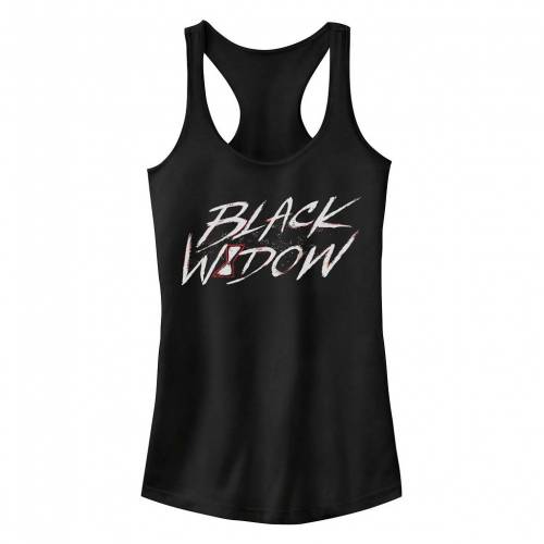 Licensed Character キャラクター 黒色 ブラック タンクトップ ジュニア キッズ Licensed Character Marvel Black Widow Paint Splatter Text Devils Bsp Fr