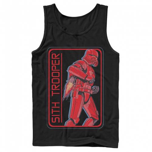 キャラクター ライズ タンクトップ 黒色 ブラック スターウォーズ 【 LICENSED CHARACTER STAR WARS THE RISE OF SKYWALKER SITH TROOPER ROCKET TANK TOP / BLACK 】 メンズファッション トップス｜スニケス