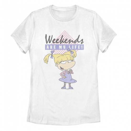 【★百貨店SALE★6/11夜夜中2時迄】文字記号 プルオーバー 白いこと 白いこと 【 LICENSED CHARACTER RUGRATS ANGELICA WEEKENDS ARE MY LIFE TEE / WHITE 】 キッズ もの言う花 マタニティ トップス カットソー