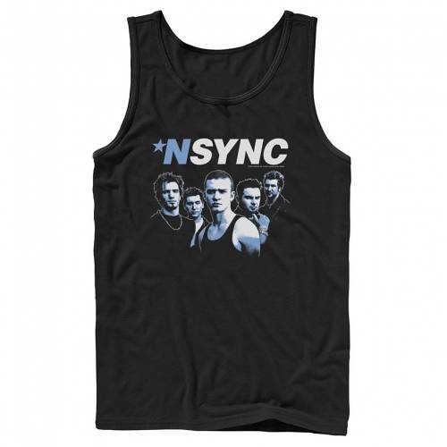 Licensed Character キャラクター 青色 ブルー タンクトップ 黒色 ブラック メンズ Licensed Character Nsync Blue Hue Portrait Tank Black Christine Coppin Com