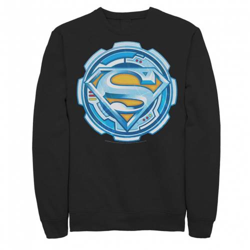 Licensed Character キャラクター ディーシー コミックス ギア ロゴ スウェットシャツ トレーナー 黒色 ブラック メンズ Dc Licensed Character Comics Superman Chrome Gear Chest Logo Sweatshirt Black Bouncesociety Com