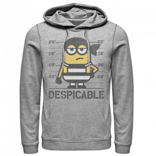 キャラクター フーディー パーカー ヘザー 【 LICENSED CHARACTER MINION DESPICABLE PULL-OVER HOODIE / ATHLETIC HEATHER 】 メンズファッション トップス スウェット トレーナー