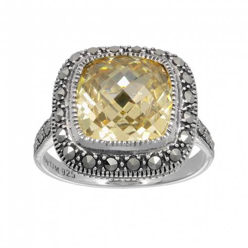 銀色 シルバー 黄色 イエロー 【 LAVISH BY TJM STERLING SILVER CANARY CUBIC ZIRCONIA RING / YELLOW 】 ジュエリー アクセサリー レディースジュエリー 指輪 リング｜スニケス