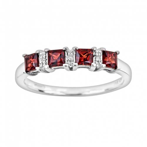 銀色 シルバー ダイヤモンド 【 CELEBRATION GEMS STERLING SILVER GARNET AND DIAMOND ACCENT RING / MULTI NONE 】 ジュエリー アクセサリー レディースジュエリー 指輪 リング