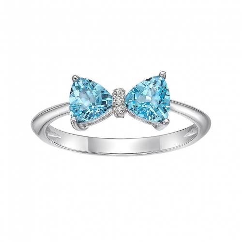 銀色 シルバー 青色 ブルー ダイヤモンド & 【 GEMMINDED STERLING SILVER BLUE TOPAZ DIAMOND ACCENT RING / 】 ジュエリー アクセサリー レディースジュエリー 指輪 リング