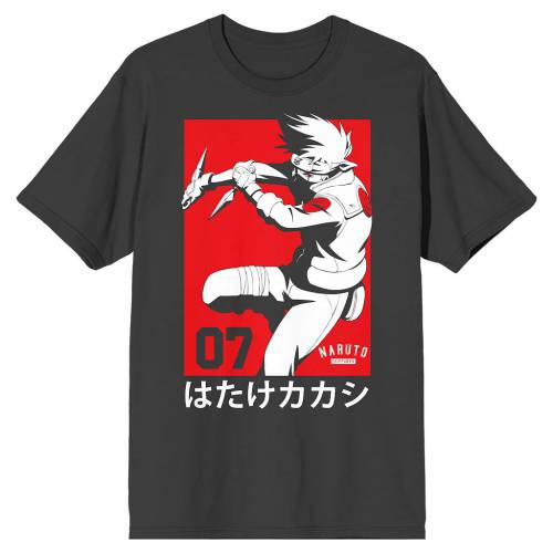 キャラクター チーム Tシャツ 黒色 ブラック 【 LICENSED CHARACTER NARUTO KAKASHI TEAM 07 ANIME TEE / BLACK 】 メンズファッション トップス カットソー|スニケス