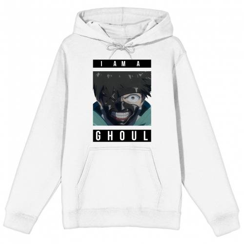 キャラクター フーディー パーカー 白色 ホワイト 【 LICENSED CHARACTER TOKYO GHOUL KOUTAROU I AM A HOODIE / WHITE 】 メンズファッション トップス スウェット トレーナー