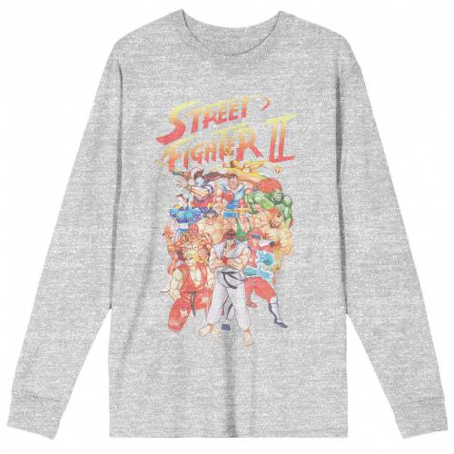 キャラクター ストリート ファイター Tシャツ 灰色 グレー 【 LICENSED CHARACTER STREET FIGHTER 2 TEE / GREY 】 メンズファッション トップス カットソー