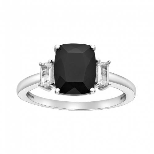 銀色 シルバー 白色 ホワイト & 【 GEMMINDED STERLING SILVER ONYX WHITE TOPAZ RING / STERLING SILVER 】 ジュエリー アクセサリー レディースジュエリー 指輪 リング