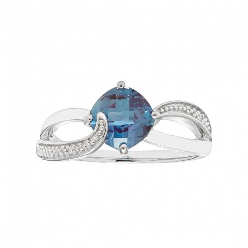 銀色 シルバー ダイヤモンド 紫 パープル & 【 UNBRANDED STERLING SILVER LAB CREATED ALEXANDRITE DIAMOND ACCENT CUSHION BYPASS RING / PURPLE 】 ジュエリー アクセサリー レディースジュエリー 指輪 リング 31,915円
