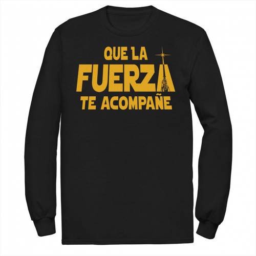 キャラクター ロサンゼルス 黄色 イエロー Tシャツ スターウォーズ 【 LICENSED CHARACTER STAR WARS QUE LA FUERZA TE ACOMPANE YELLOW TEXT TEE / 】 メンズファッション トップス カットソー|スニケス