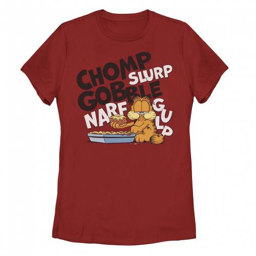 【★百貨店SALE★6/11夜夜中2時迄】文字記号 グラフィック プルオーバー 赤 赤いこと 【 LICENSED CHARACTER GARFIELD CHOMP SLURP GOBBLE FOOD GRAPHIC TEE / RED 】 キッズ もの言う花 マタニティ トップス カットソー