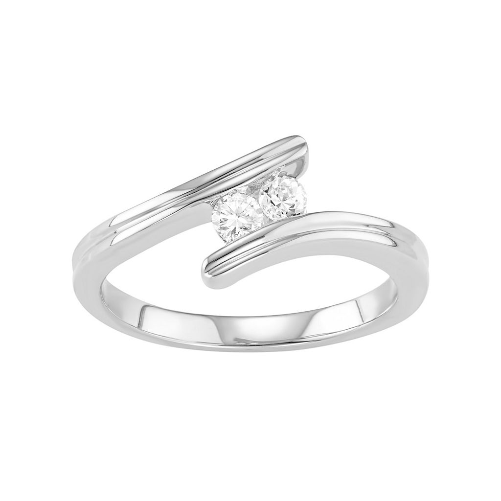 ゴールド ダイヤモンド T.W. 【 JEWELEXCESS 10K GOLD 1/4 CARAT DIAMOND 2-STONE RING / 】 ジュエリー アクセサリー レディースジュエリー 指輪 リング｜スニケス
