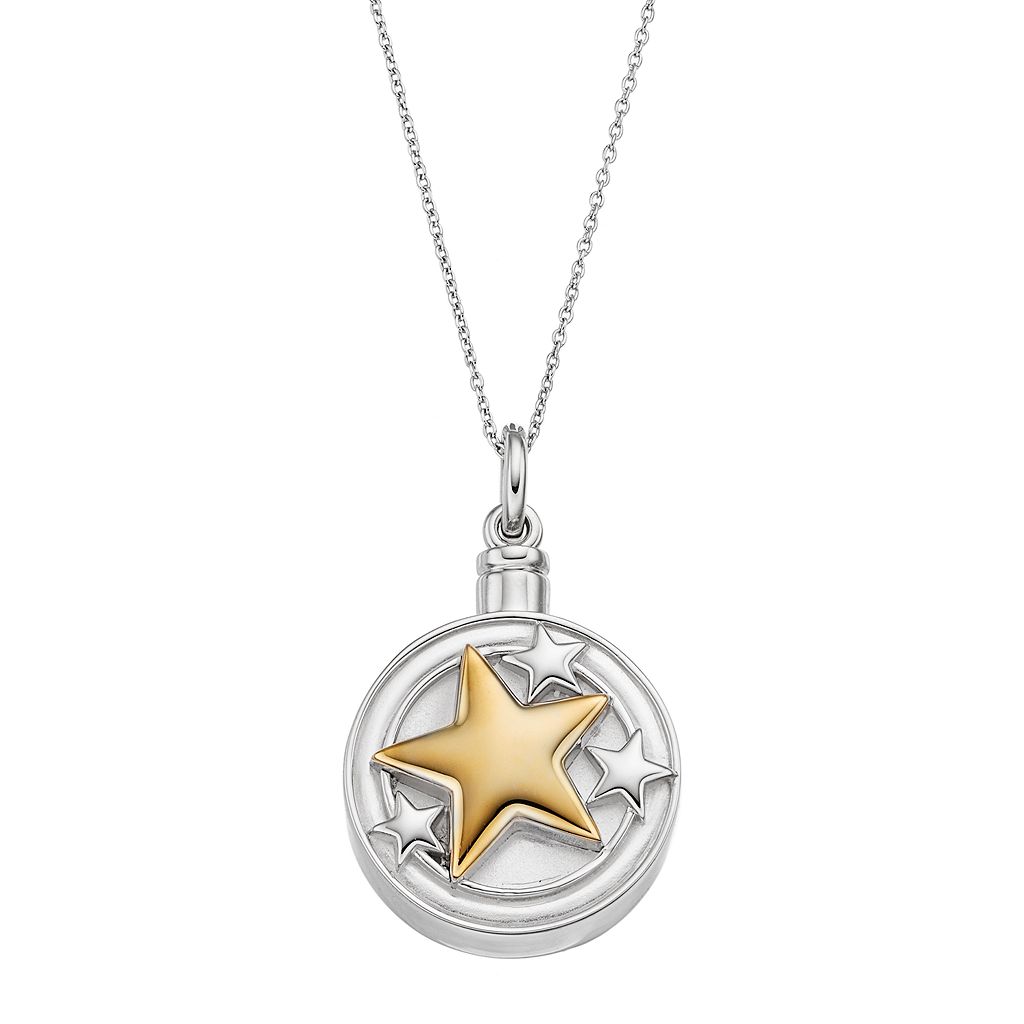銀色 シルバー ネックレス 灰色 グレー 【 SENTIMENTAL EXPRESSIONS TWO TONE STERLING SILVER STAR REMEMBERANCE ASH HOLDER NECKLACE / GREY 】 ジュエリー アクセサリー レディースジュエリー ペンダント|スニケス
