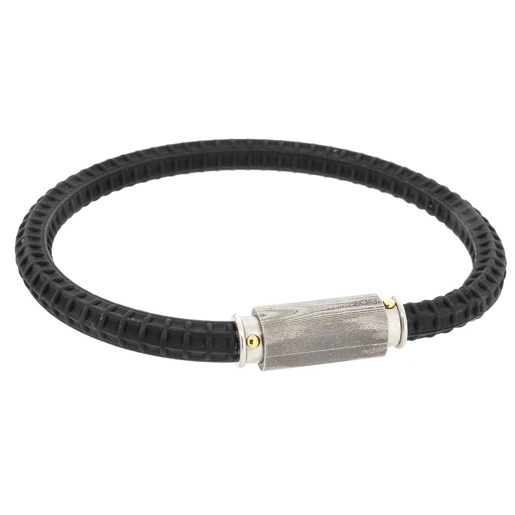 ブレスレット & 【 LYNX ION-PLATED SILICONE BRACELET / 】 ジュエリー アクセサリー メンズジュエリー