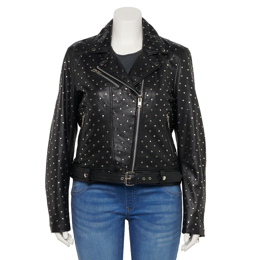 レザー ジャケット レザージャケット 【 WHET BLU PLUS SIZE CLAUDIA STUDDED LEATHER JACKET / 】｜スニケス