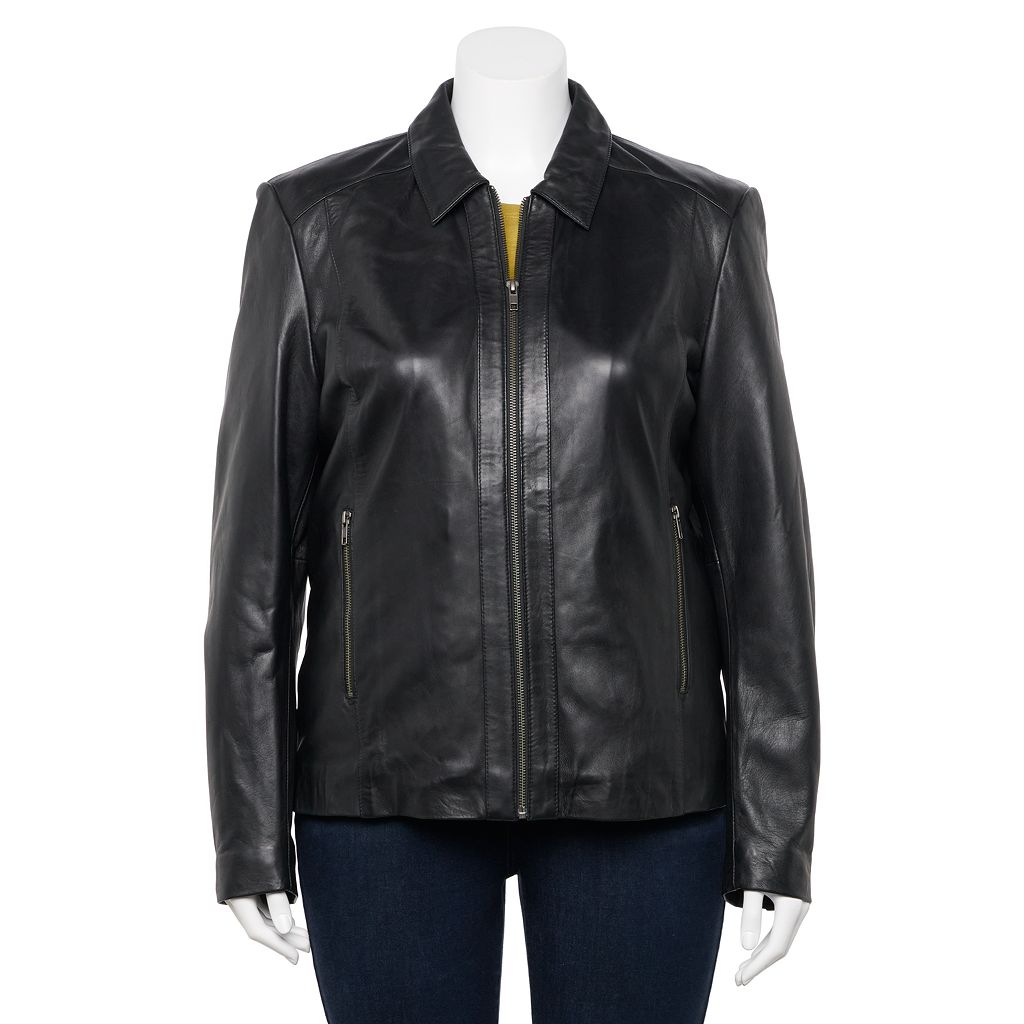 スリム レザー ジャケット 黒色 ブラック レザージャケット 【 WHET BLU PLUS SIZE PATRICIA SLIM FIT LEATHER JACKET / BLACK 】｜スニケス