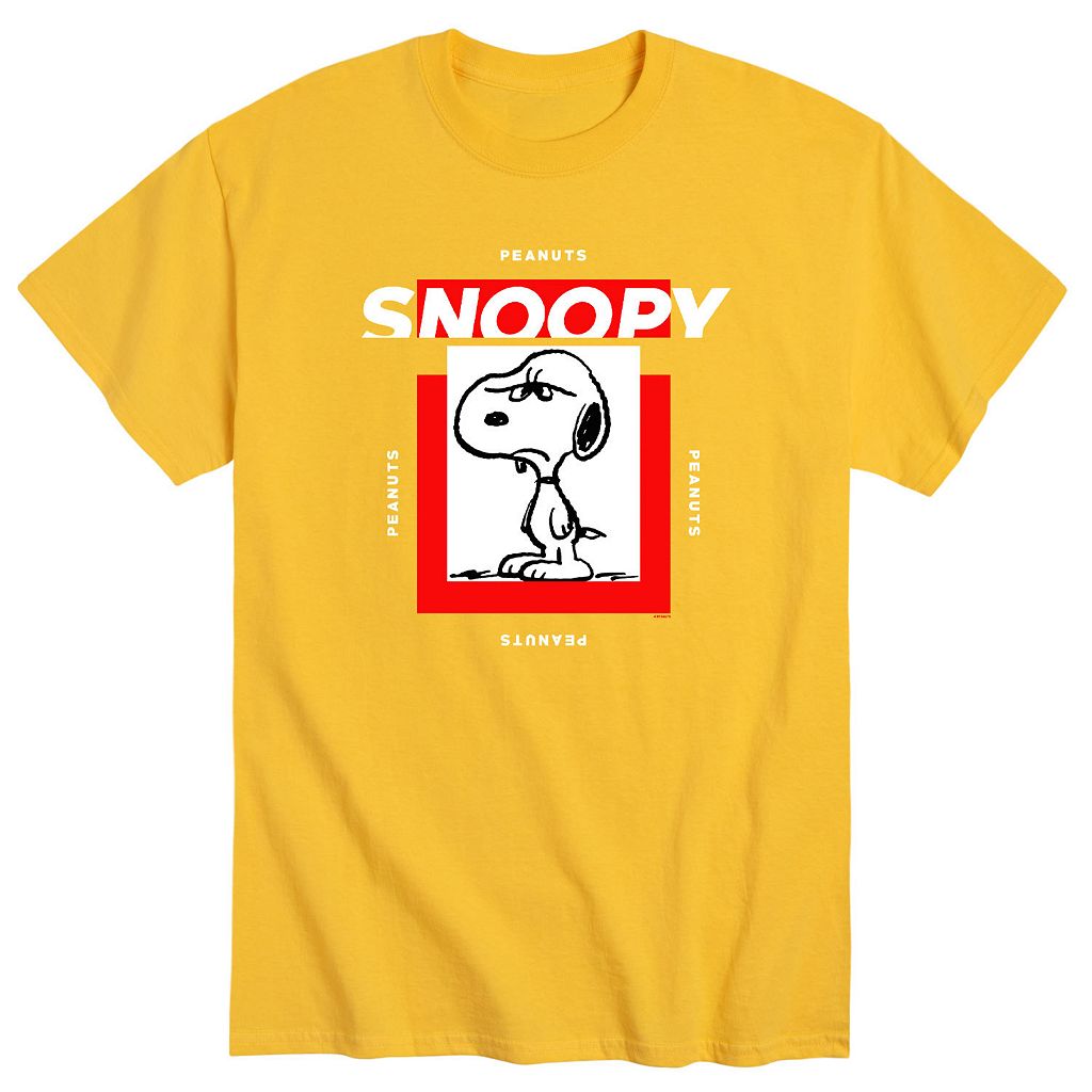 キャラクター Tシャツ 黄色 イエロー 【 LICENSED CHARACTER PEANUTS SNOOPY MOOD TEE / YELLOW 】 メンズファッション トップス カットソー
