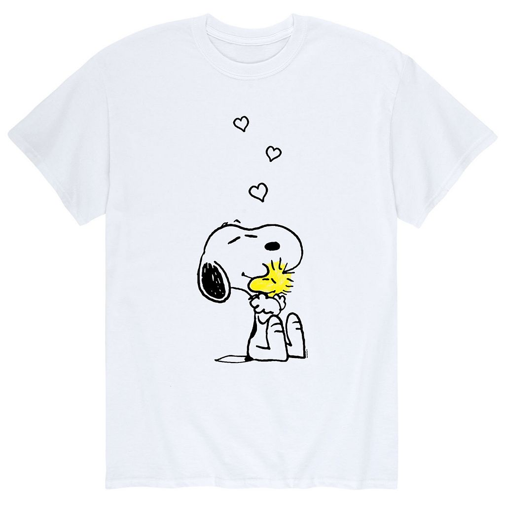 キャラクター Tシャツ 白色 ホワイト & 【 LICENSED CHARACTER PEANUTS SNOOPY HUGS LOVE TEE / WHITE 】 メンズファッション トップス カットソー