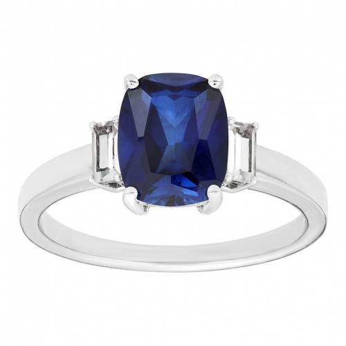 銀色 シルバー 白色 ホワイト & 【 GEMMINDED STERLING SILVER LAB-CREATED SAPPHIRE LAB CREATED WHITE ACCENT RING / 】 ジュエリー アクセサリー レディースジュエリー 指輪 リング