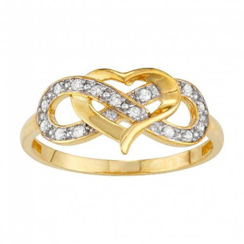 ゴールド ダイヤモンド 【 TIARA 10K GOLD 1/7 CARAT TW DIAMOND HEART INFINITY RING / 10K GOLD 】 ジュエリー アクセサリー レディースジュエリー 指輪 リング