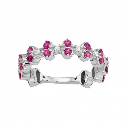 銀色 シルバー 白色 ホワイト & 【 JEWELEXCESS STERLING SILVER LAB-CREATED RUBY WHITE SAPPHIRE RING / 】 ジュエリー アクセサリー レディースジュエリー 指輪 リング
