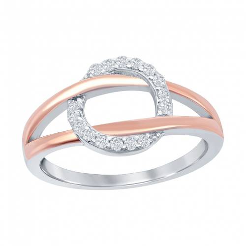 銀色 シルバー 【 UNBRANDED STERLING SILVER TWO-TONE CUBIC ZIRCONIA CIRCLE RING / TWO TONE 】 ジュエリー アクセサリー レディースジュエリー 指輪 リング｜スニケス