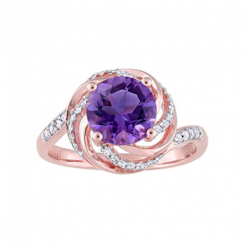 ローズ ゴールド 銀色 シルバー 白色 ホワイト & 【 STELLA GRACE ROSE GOLD TONE STERLING SILVER AMETHYST WHITE TOPAZ SWIRL RING / ROSE TONE 】 ジュエリー アクセサリー レディースジュエリー 指輪 リング 64,350円