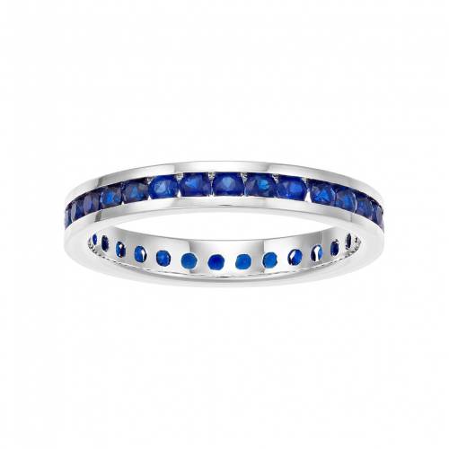銀色 シルバー 【 TRADITIONS JEWELRY COMPANY STERLING SILVER CHANNEL-SET LAB-CREATED SAPPHIRE BIRTHSTONE RING / 】 ジュエリー アクセサリー レディースジュエリー 指輪 リング