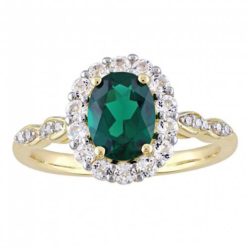 ゴールド 白色 ホワイト ダイヤモンド ビンテージ ヴィンテージ 【 STELLA GRACE 14K GOLD LAB-CREATED EMERALD, WHITE TOPAZ AND DIAMOND ACCENT VINTAGE RING / 14K GOLD 】 ジュエリー アクセサリー レディースジュエリ