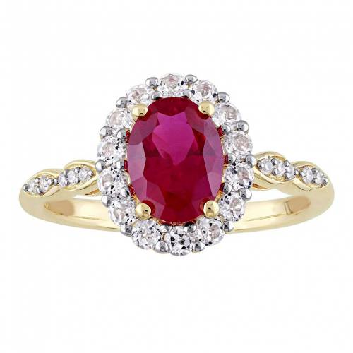 ゴールド 白色 ホワイト ダイヤモンド ビンテージ ヴィンテージ & 【 STELLA GRACE 14K GOLD LAB-CREATED RUBY, WHITE TOPAZ DIAMOND ACCENT VINTAGE RING / 14K GOLD 】 ジュエリー アクセサリー レディースジュエリー 118,400円