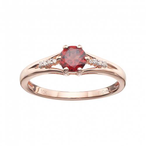 ローズ ゴールド ダイヤモンド 赤 レッド & 【 GEMMINDED 10K ROSE GOLD GARNET DIAMOND ACCENT RING / RED 】 ジュエリー アクセサリー レディースジュエリー 指輪 リング