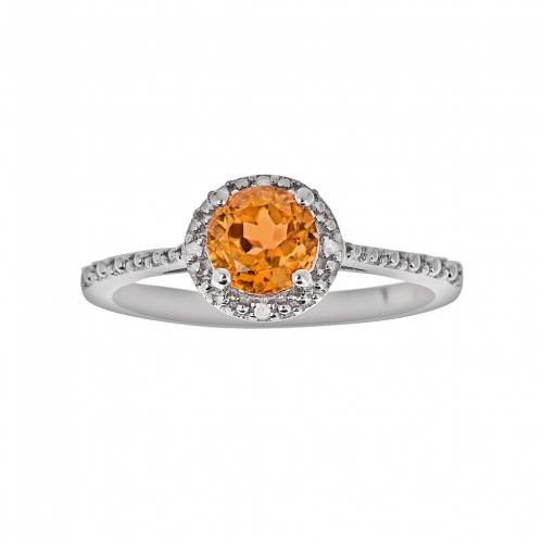 銀色 シルバー ダイヤモンド 【 CELEBRATION GEMS STERLING SILVER CITRINE AND DIAMOND ACCENT FRAME RING / 】 ジュエリー アクセサリー レディースジュエリー 指輪 リング｜スニケス