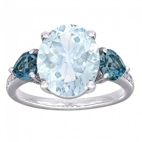銀色 シルバー アクアマリン 青色 ブルー & 【 STELLA GRACE STERLING SILVER AQUAMARINE BLUE TOPAZ 3-STONE RING / SILVER TONE 】 ジュエリー アクセサリー レディースジュエリー 指輪 リング|スニケス