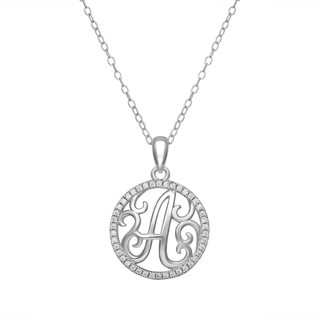 銀色 シルバー ネックレス 【 PRIMROSE STERLING SILVER CUBIC ZIRCONIA INITIAL PENDANT NECKLACE / 】 ジュエリー アクセサリー レディースジュエリー ペンダント