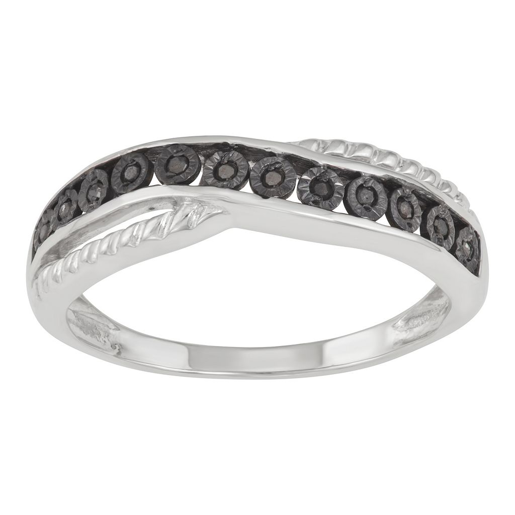 銀色 シルバー 黒色 ブラック ダイヤモンド & 【 UNBRANDED STERLING SILVER BLACK DIAMOND ACCENT TWIST RING / STERLING SILVER 】 ジュエリー アクセサリー レディースジュエリー 指輪 リング