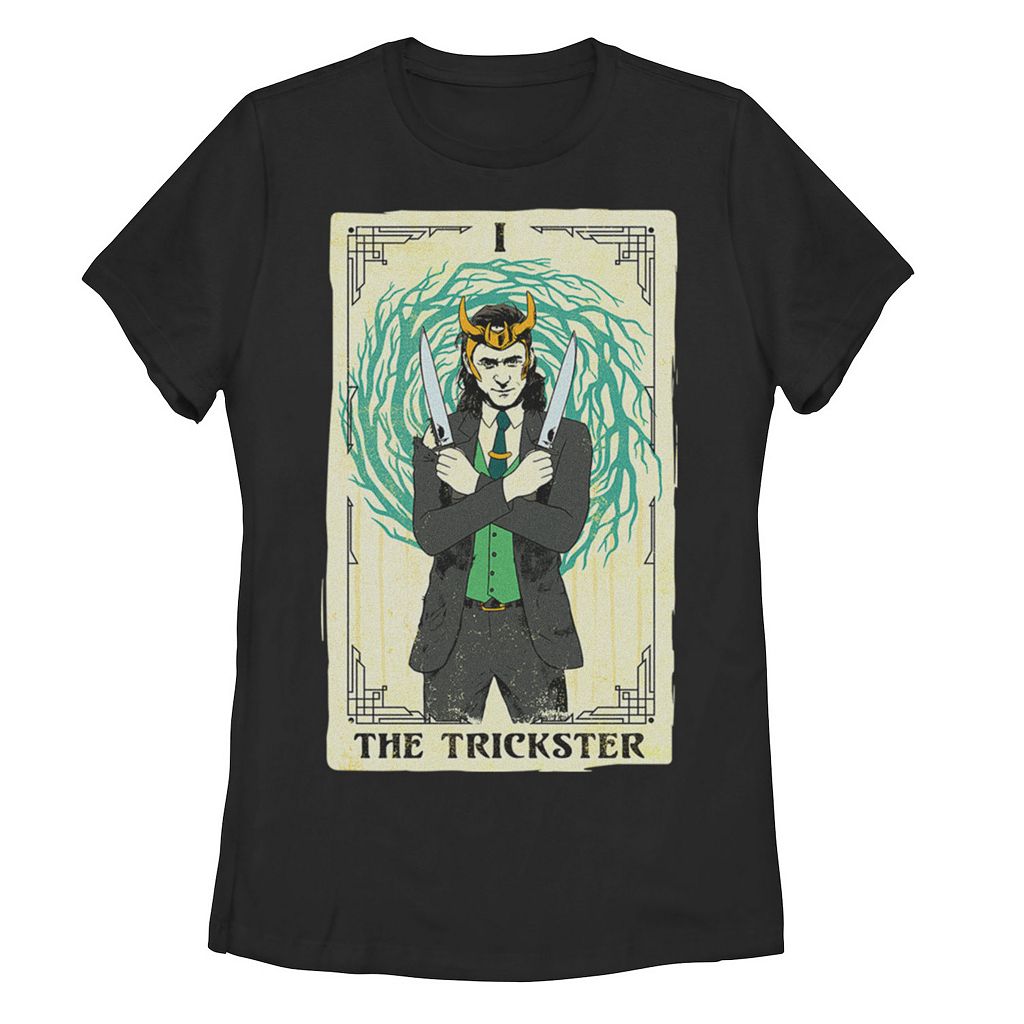 【★Fashion THE SALE★7/12午前10時迄】キャラクター Tシャツ 黒色 ブラック 【 LICENSED CHARACTER MARVEL LOKI TRICKSTER TAROT TEE / BLACK 】 キッズ ベビー マタニティ トップス カットソー画像