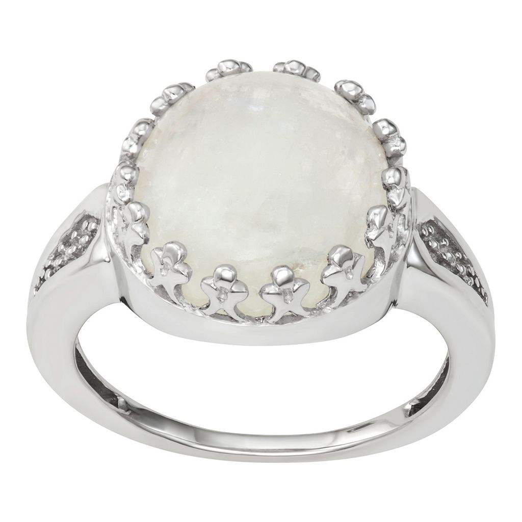 銀色 シルバー 【 JEWELEXCESS STERLING SILVER MOONSTONE CABOCHON RING / 】 ジュエリー アクセサリー レディースジュエリー 指輪 リング