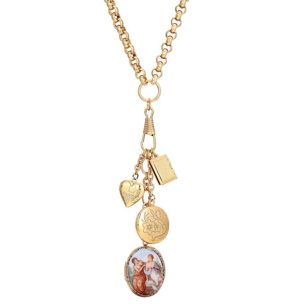 ゴールド アート ネックレス & 【 1928 GOLD TONE VICTORIAN ART, BOOK HEART LOCKET NECKLACE / GOLD TONE 】 ジュエリー アクセサリー レディースジュエリー ペンダント