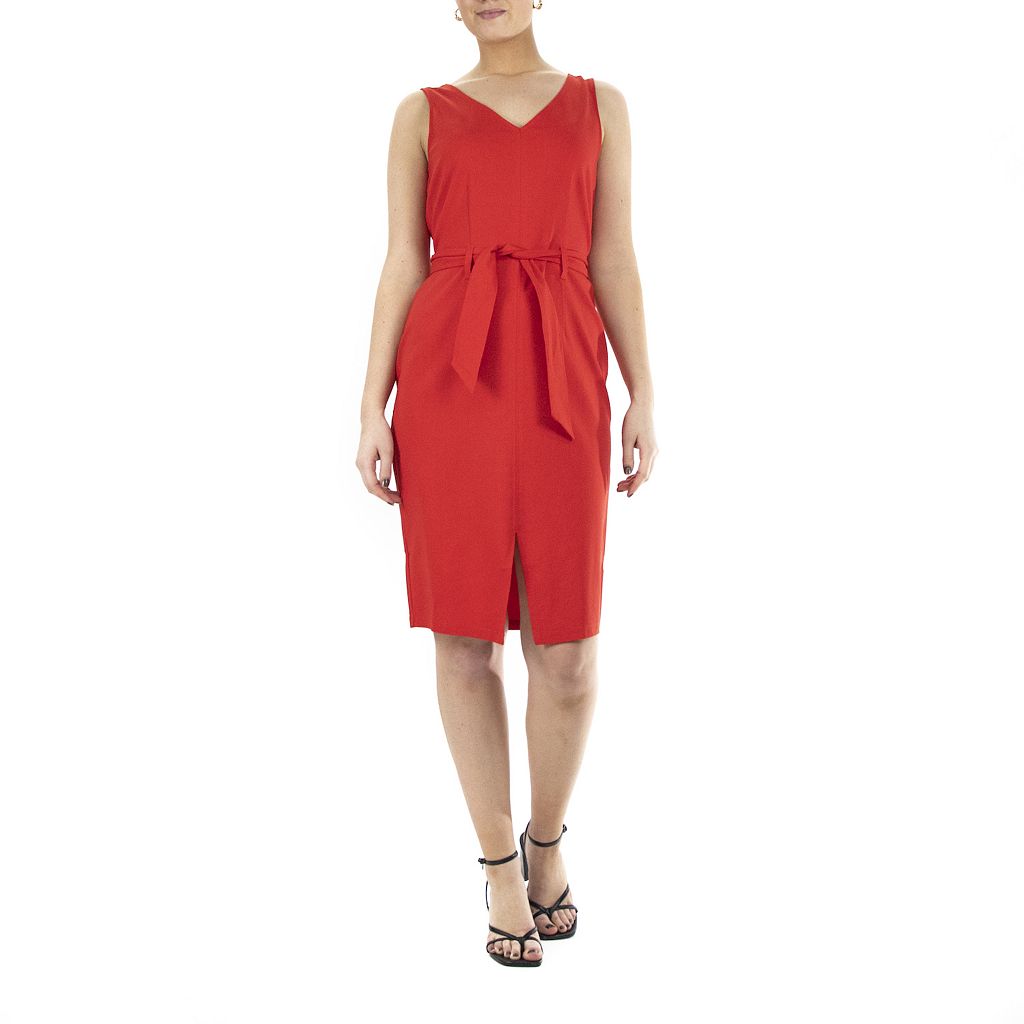 Vネック ドレス ミディドレス 【 NINA LEONARD V-NECK MIDI DRESS / 】 レディースファッション