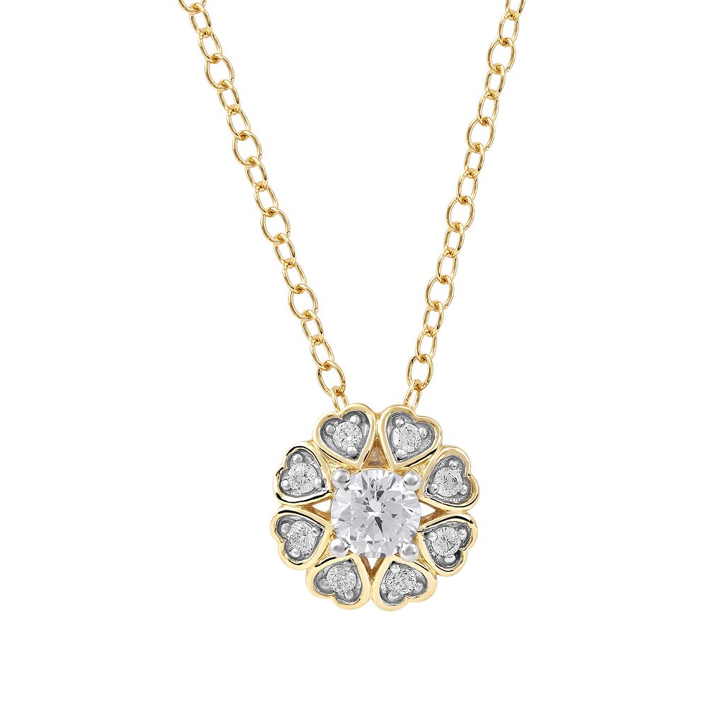銀色 シルバー ダイヤモンド ネックレス T.W. 【 DECOUER STERLING SILVER 1/3 CARAT DIAMOND FLOWER PENDANT NECKLACE / 】 ジュエリー アクセサリー レディースジュエリー ペンダント