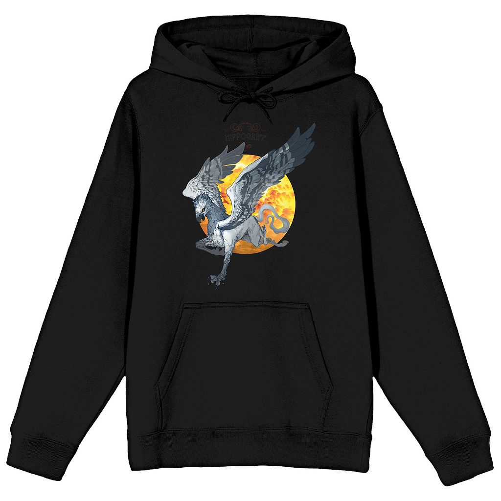 キャラクター メンズ フード付 スウェットシャツ トレーナー 黒色 ブラック 【 LICENSED CHARACTER MENS HARRY POTTER HIPPOGRIFF HOODED SWEATSHIRT / BLACK 】 メンズファッション トップス
