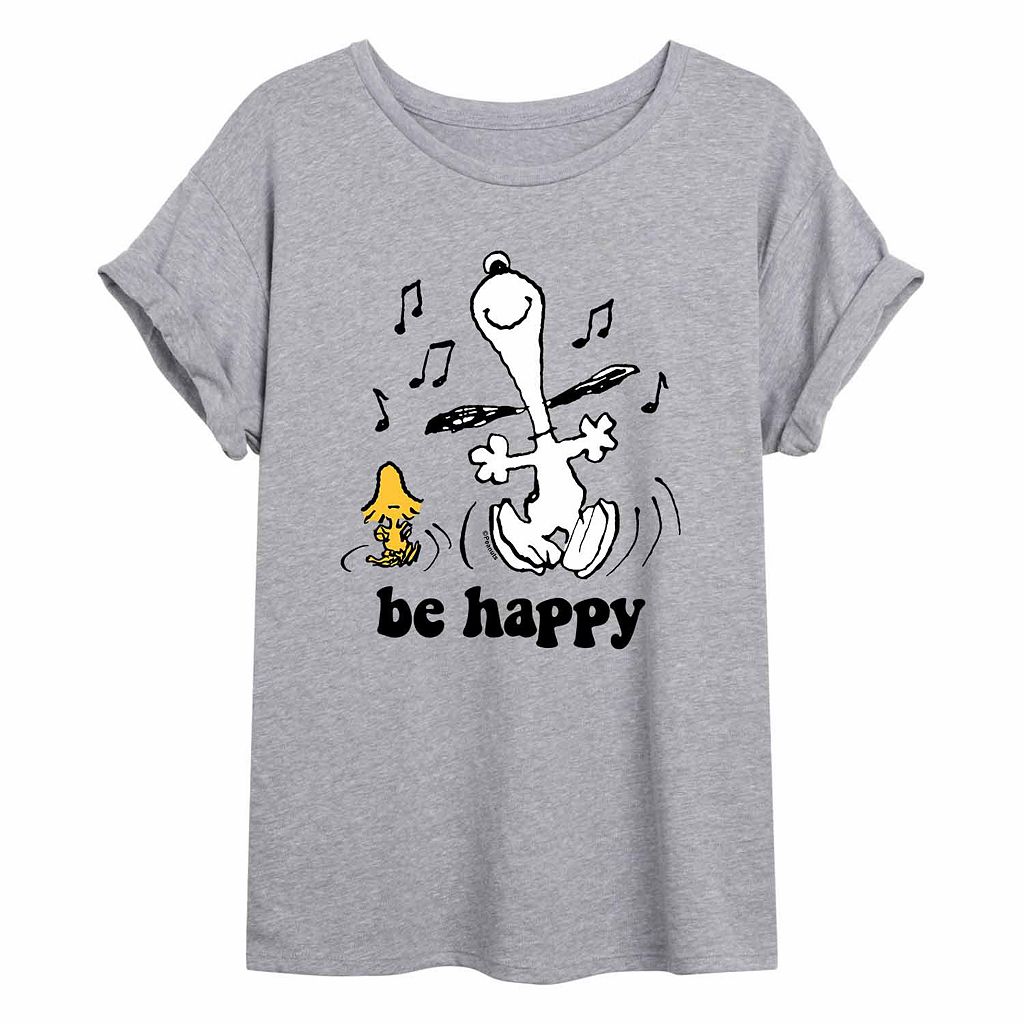 【★百貨店SALE★6/11夜夜中2時迄】文字記号 プルオーバー 薄墨色 薄墨色 【 LICENSED CHARACTER PEANUTS BE HAPPY FLOWY TEE / GREY 】 キッズ もの言う花 マタニティ トップス カットソー