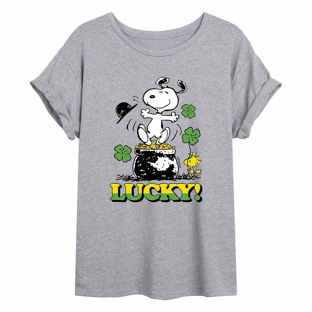 【★百貨店SALE★6/11夜夜中2時迄】文字記号 プルオーバー 薄墨色 薄墨色 ST. PATRICK\u0027S 【 LICENSED CHARACTER PEANUTS LUCKY SNOOPY DAY TEE / GREY 】 キッズ もの言う花 マタニティ トップス カットソー