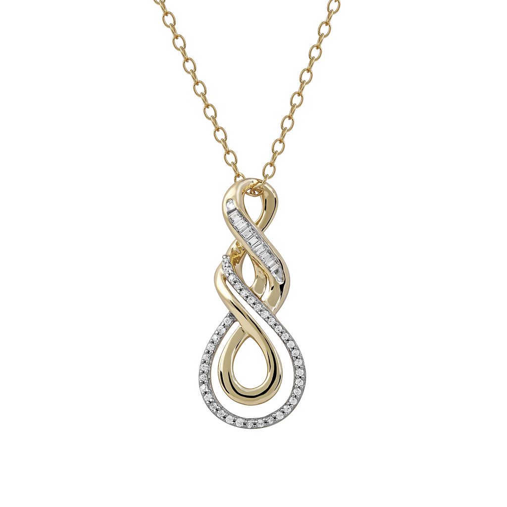 銀色 シルバー ダイヤモンド ネックレス T.W. 【 DECOUER STERLING SILVER 1/6 CARAT DIAMOND SWIRL PENDANT NECKLACE / 】 ジュエリー アクセサリー レディースジュエリー ペンダント 33,735円