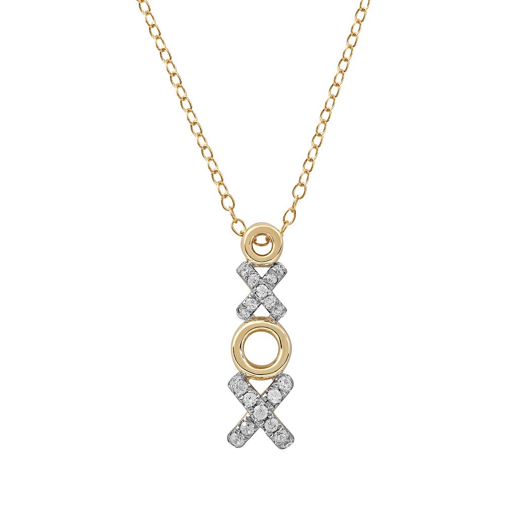 銀色 シルバー ダイヤモンド ネックレス T.W. XO" 【 DECOUER STERLING SILVER 1/4 CARAT DIAMOND PENDANT NECKLACE / 】 ジュエリー アクセサリー レディースジュエリー ペンダント